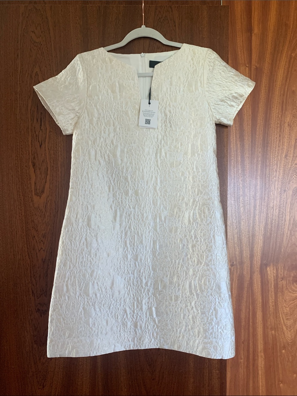 Ivory Textured Mini Shift Dress - Unbranded